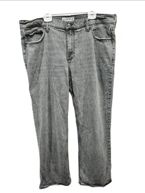 Abercrombie & Fitch The Baggy Low Rise Jeans Acid Wash Grey Size 33 / 16R